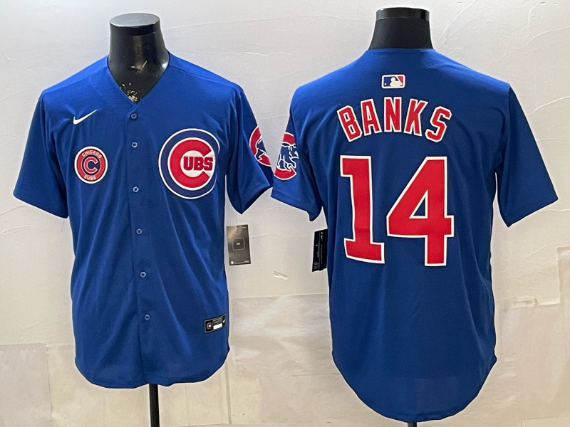 Men 2026 Chicago Cubs #14 Banks Blue Game Nike MLB Jersey 2603006